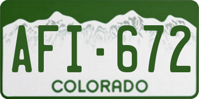 CO license plate AFI672