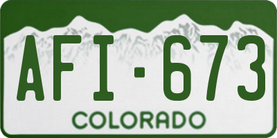 CO license plate AFI673