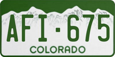 CO license plate AFI675