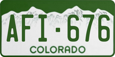 CO license plate AFI676