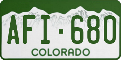 CO license plate AFI680