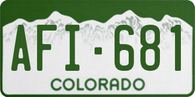 CO license plate AFI681
