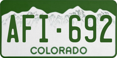 CO license plate AFI692