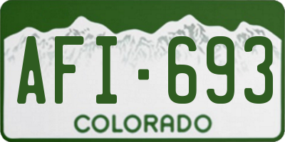 CO license plate AFI693