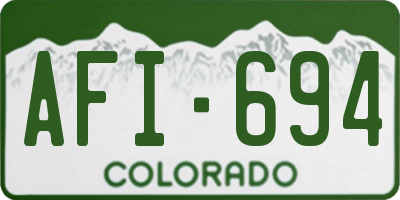 CO license plate AFI694
