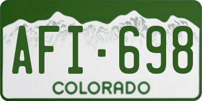 CO license plate AFI698
