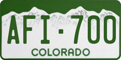 CO license plate AFI700