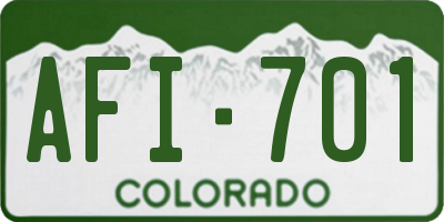 CO license plate AFI701