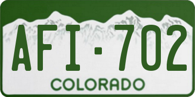 CO license plate AFI702