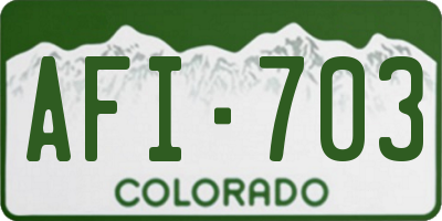 CO license plate AFI703