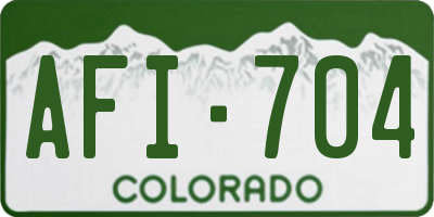 CO license plate AFI704