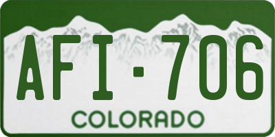 CO license plate AFI706