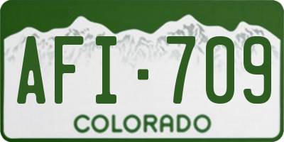 CO license plate AFI709