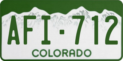 CO license plate AFI712