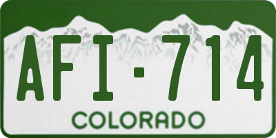 CO license plate AFI714