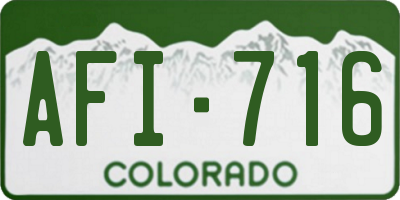 CO license plate AFI716