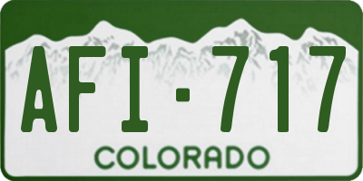 CO license plate AFI717
