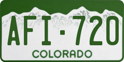 CO license plate AFI720