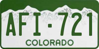 CO license plate AFI721