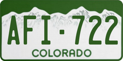 CO license plate AFI722