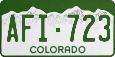 CO license plate AFI723