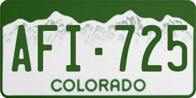 CO license plate AFI725