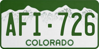 CO license plate AFI726