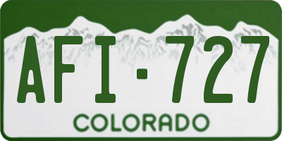 CO license plate AFI727