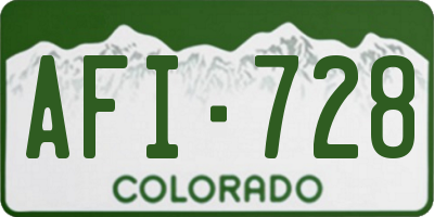 CO license plate AFI728