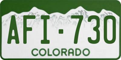 CO license plate AFI730