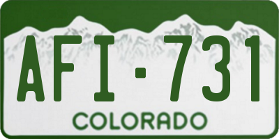 CO license plate AFI731