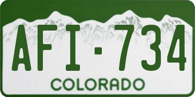 CO license plate AFI734