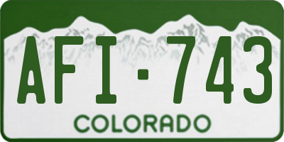 CO license plate AFI743