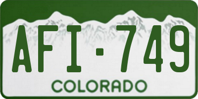 CO license plate AFI749