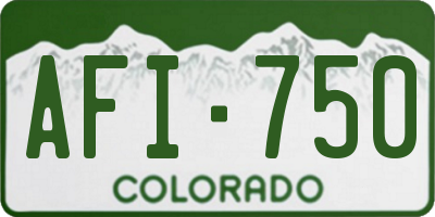 CO license plate AFI750