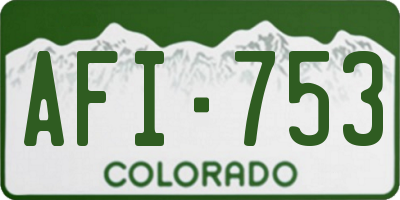 CO license plate AFI753