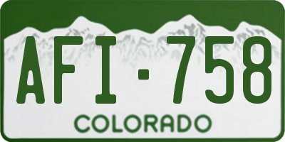 CO license plate AFI758