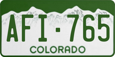 CO license plate AFI765