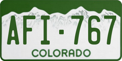CO license plate AFI767