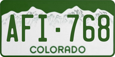 CO license plate AFI768