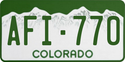 CO license plate AFI770