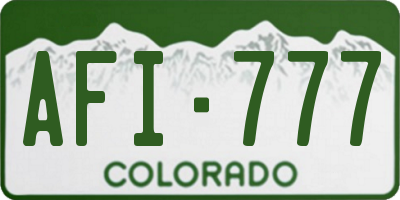 CO license plate AFI777