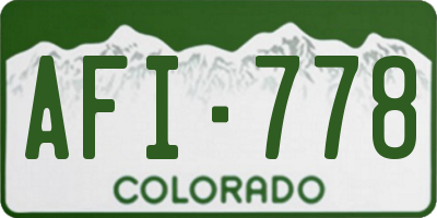 CO license plate AFI778