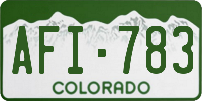 CO license plate AFI783
