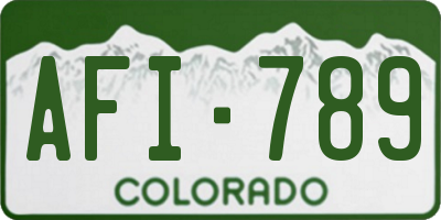 CO license plate AFI789