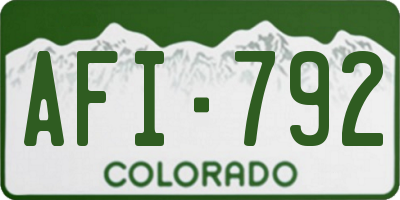 CO license plate AFI792