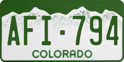 CO license plate AFI794