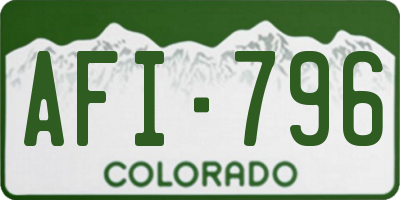 CO license plate AFI796