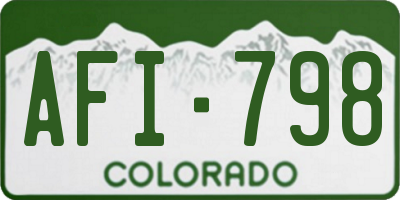 CO license plate AFI798