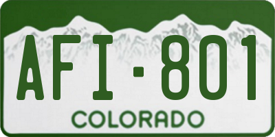 CO license plate AFI801